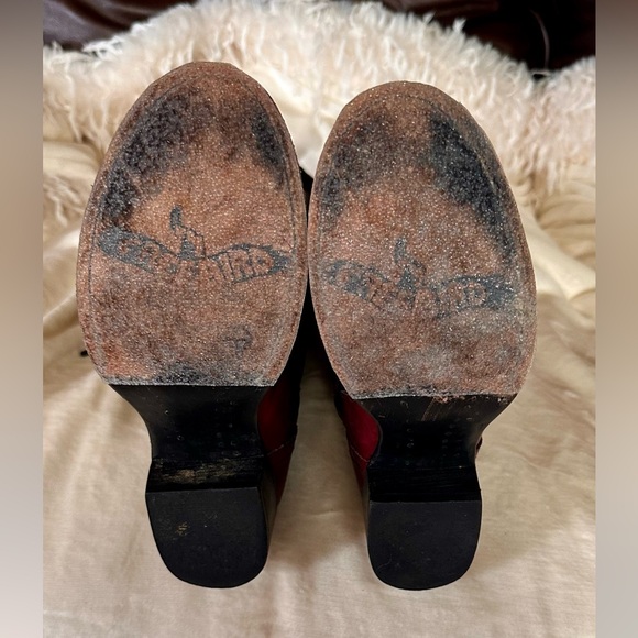 Freebird by Steven Burgundy and Black Lace Up Boots Size 6 - Picture 9 of 9